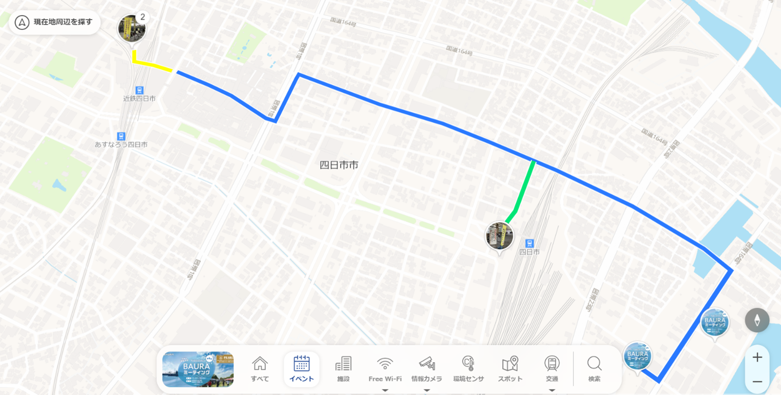 四日市デジタルマップの画面イメージ